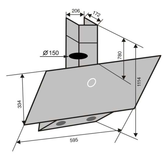 Фото - Вытяжка декоративная Ventolux MIRROR 60 WG (700) PB