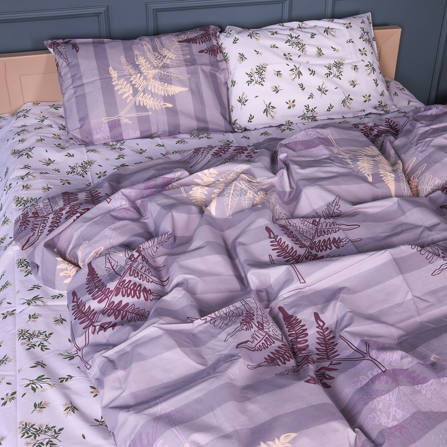Комплект постільної білизни MirSon 17-0668 Grey Blooms 220х240 (2200009958137)