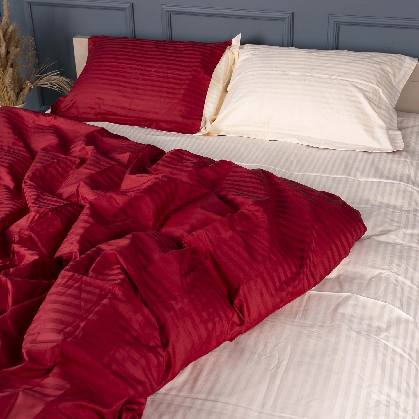 Комплект постельного белья MirSon Satin Stripe 30-0018 + 30-0004 Jenadi 2x160x220 см (2200005262726)