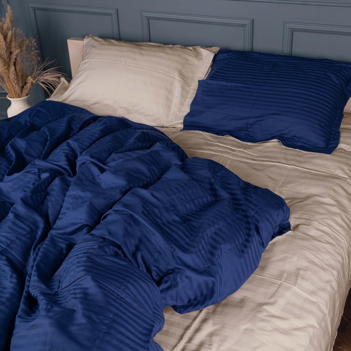 Комплект постельного белья MirSon Satin Stripe 30-0020 + 30-0004 Danelli 2x160x220 см (2200005264928)