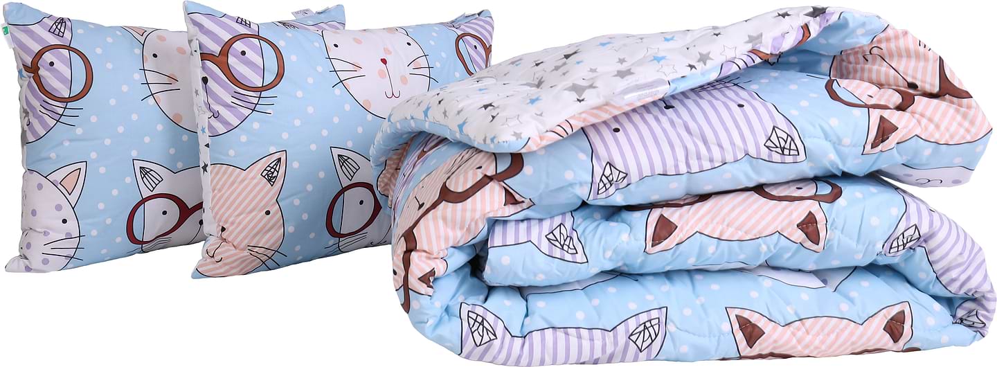 Комплект постільної білизни дитячий MirSon №2807 Сolor Fun Line Whales Ecosilk 110х40 см (2200006684510)