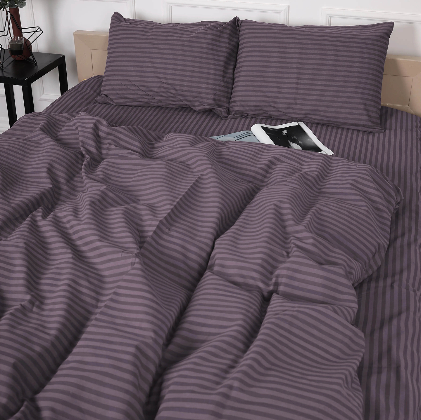 Комплект постельного белья MirSon 2х160х220 Ranforce Elite 17-0603 Stripe Violet Ранфорс (2200008051884)