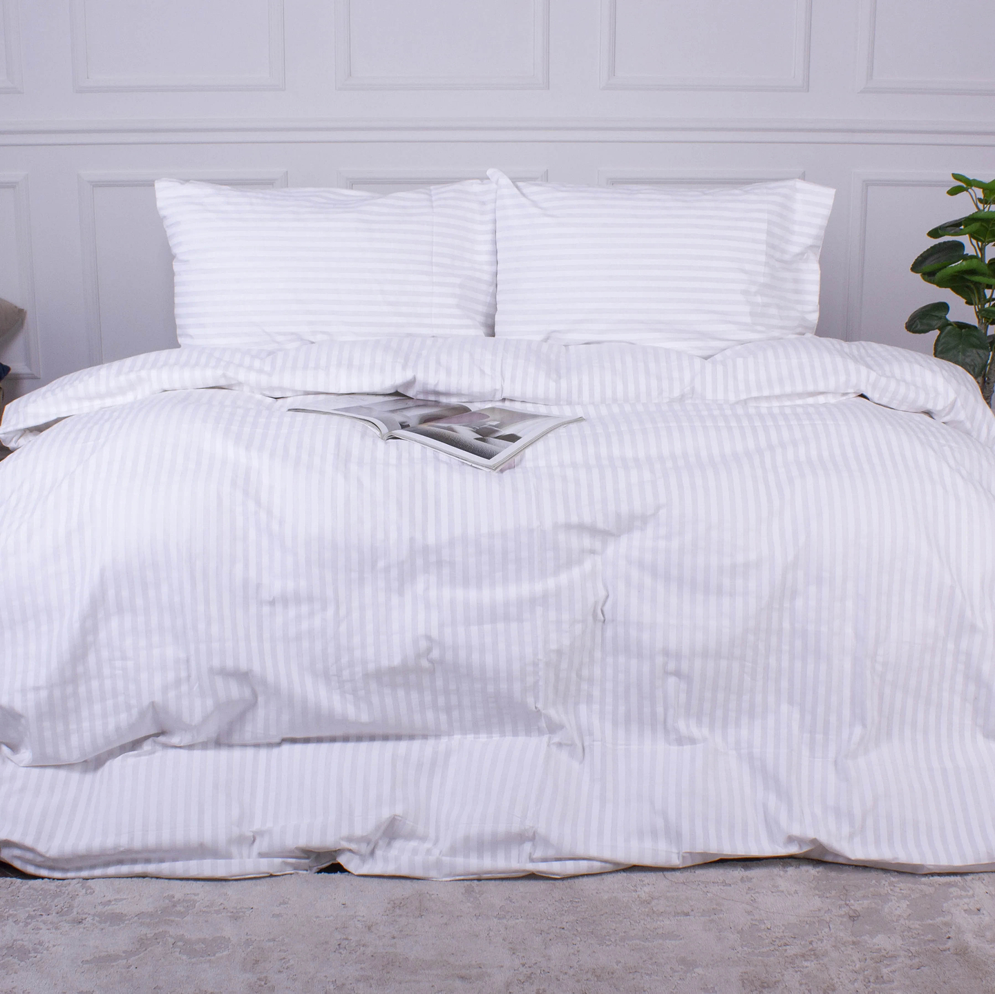 Комплект постельного белья MirSon 160 x 220 Ranforce Elite 17-0605 Stripe White Ранфорс (2200008053659)