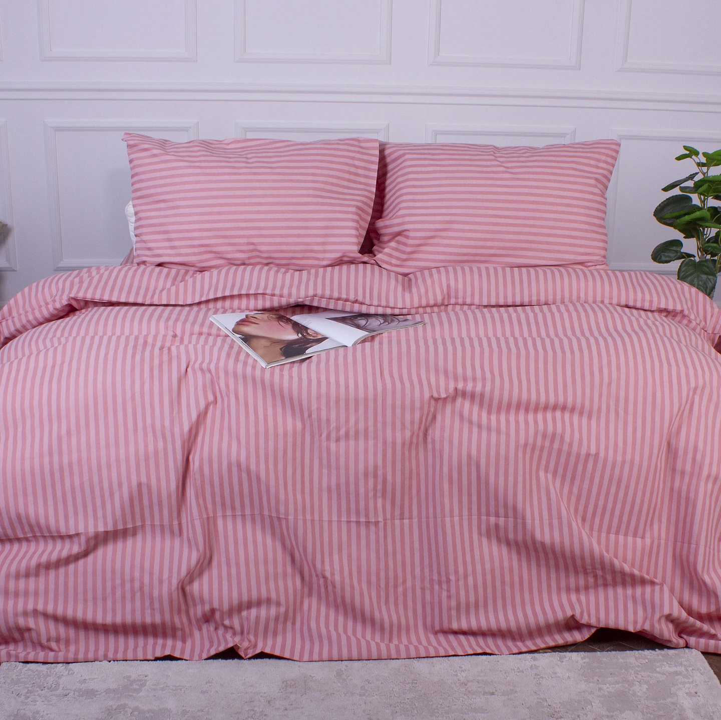 Комплект постільної білизни MirSon 160 x 220 Ranforce Elite 17-0607 Stripe Pink Ранфорс (2200008054656)