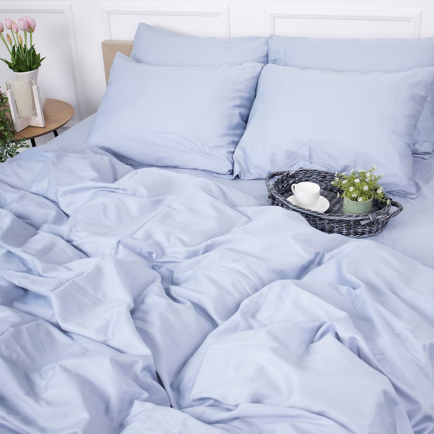 Комплект постільної білизни MirSon Royal Soft 0843 Grey Blue 200x220 см (2200008069261)