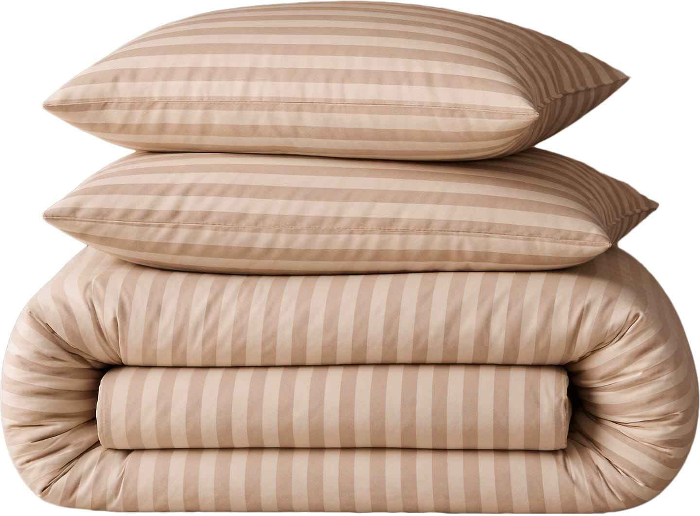 Комплект постельного белья MirSon Бязь 17-0610 Stripe Light Brown 2x160x220 см (2200008199401)