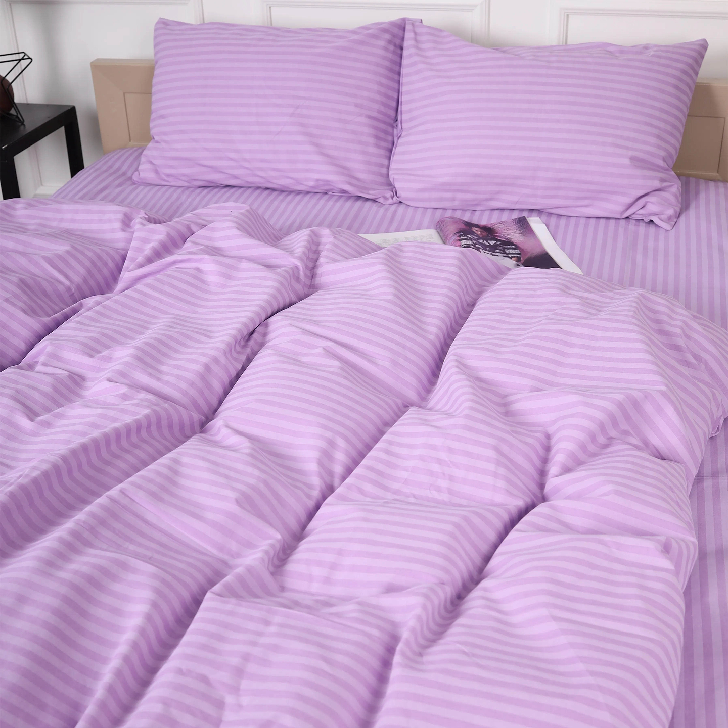 Комплект постельного белья MirSon Ranforce Elite 17-0618 Stripe Purple 220х240 (2200008203467)