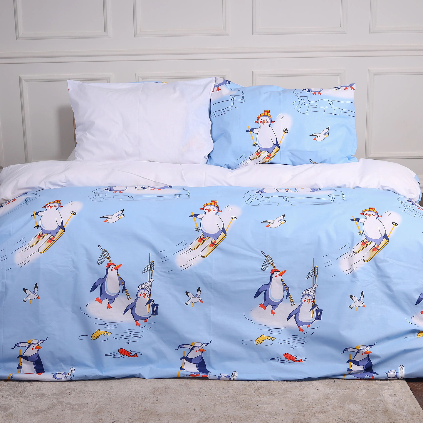 Комплект постельного белья MirSon Ranforce Elite Kids Time 17-0619 Funny penguins 143x210 см (2200008206451)