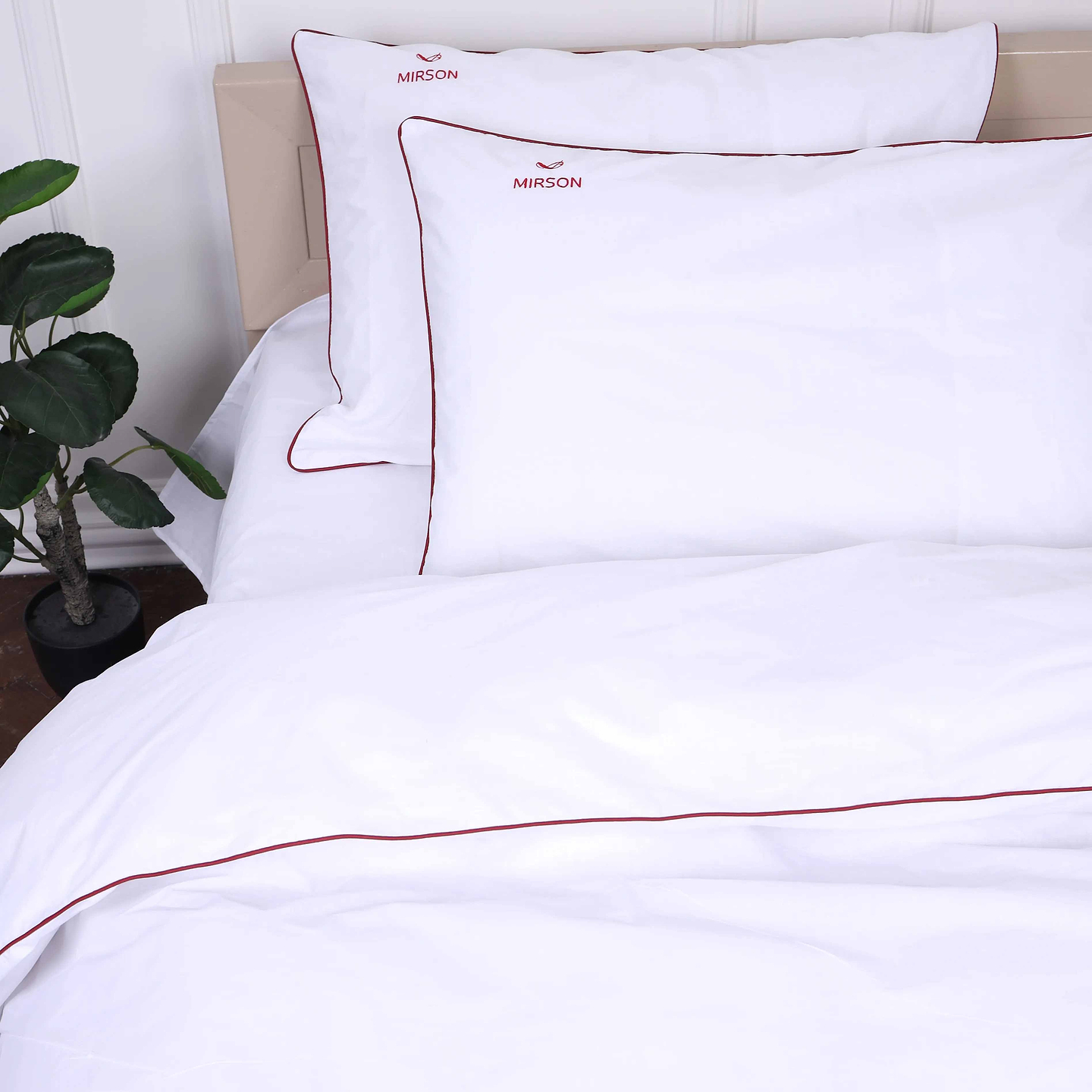 Комплект постільної білизни MirSon Ranforce Elite Corner 11-2107 "White" 160х220 см (2200008401443)