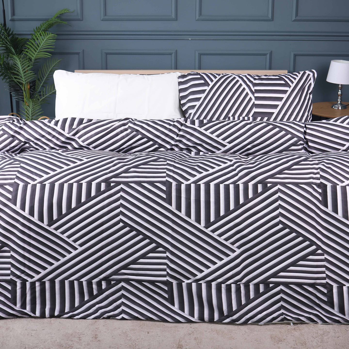 Комплект постільної білизни MirSon Ranforce Elite 17-0629 Diamond Black White 2x160x220 см (2200008464820)
