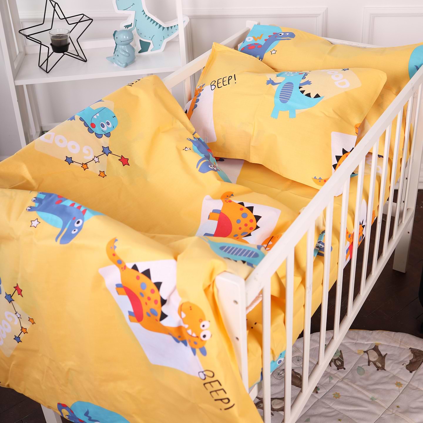 Комплект постільної білизни MirSon Бязь Kids Time 20-0033 Good dinosaur 143x210 см (2200009638909)