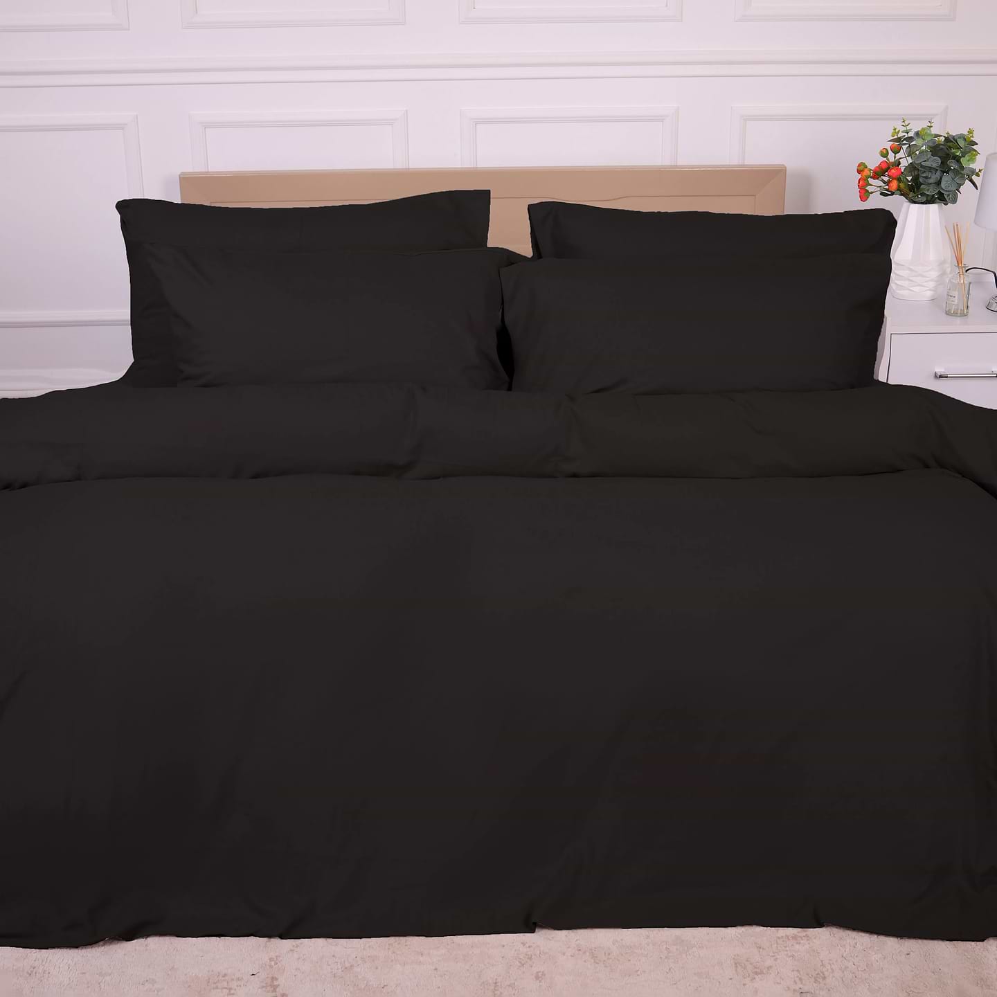 Комплект постільної білизни MirSon Фланель 002 Black 160х220 (2200009648236)