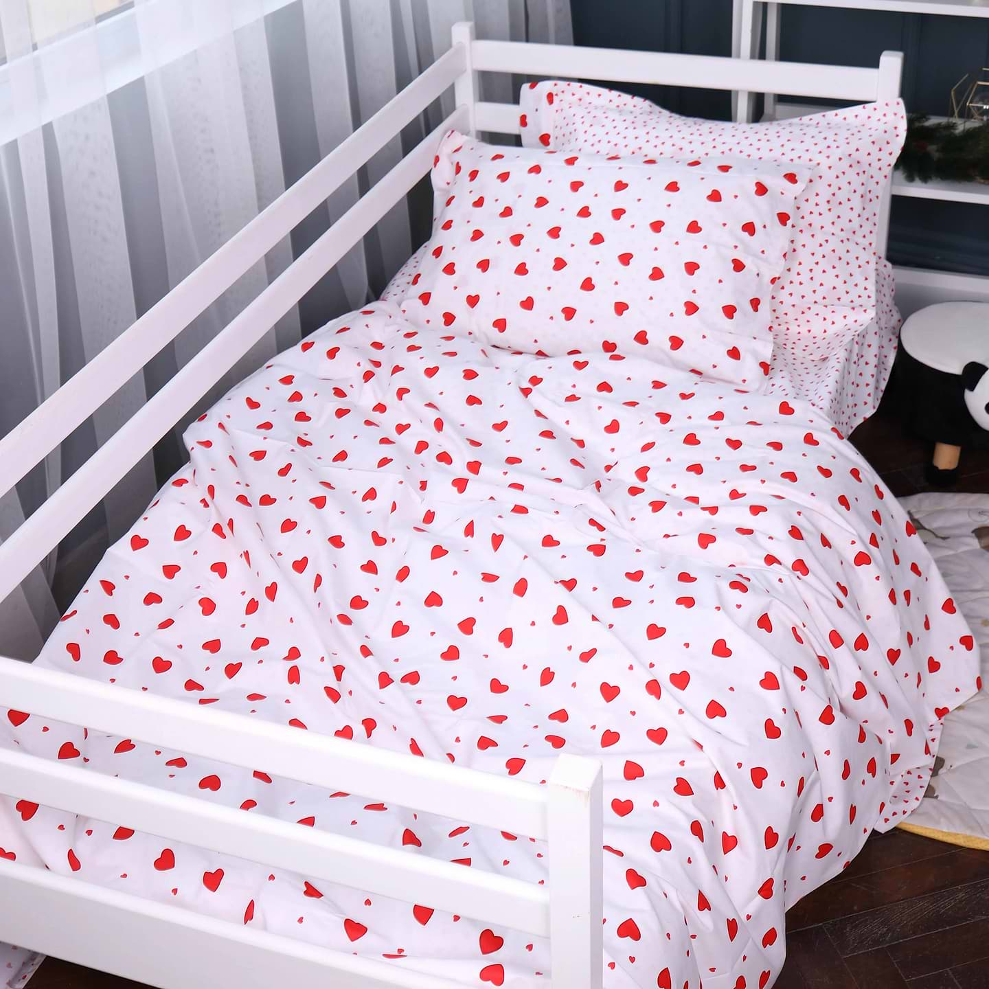 Комплект постільної білизни MirSon Poplin Line Kids 01 "Little Hearts" 160х220 (2200009710360)