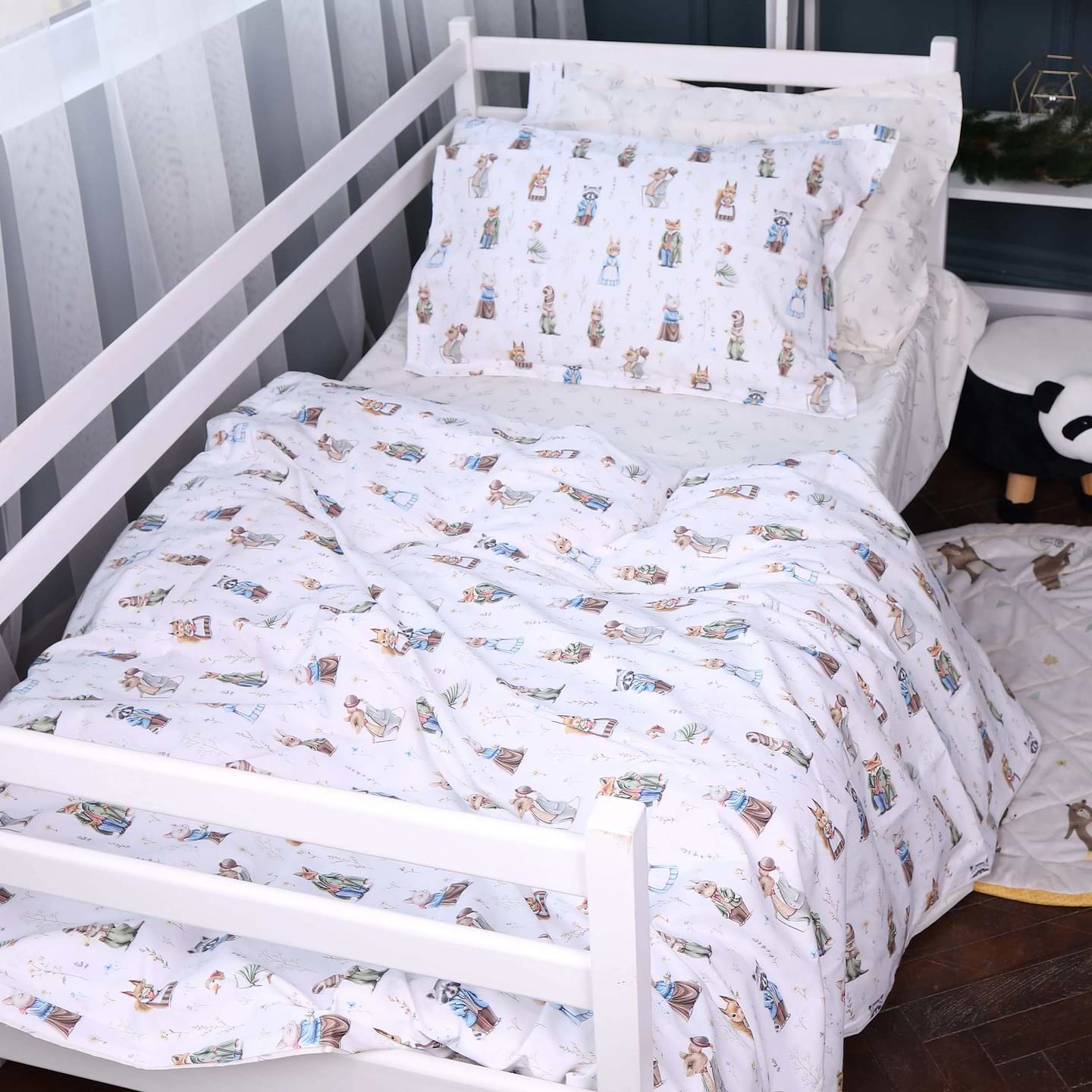 Комплект постільної білизни MirSon Poplin Line Kids 03 "Animals" 160х220 (2200009712883)