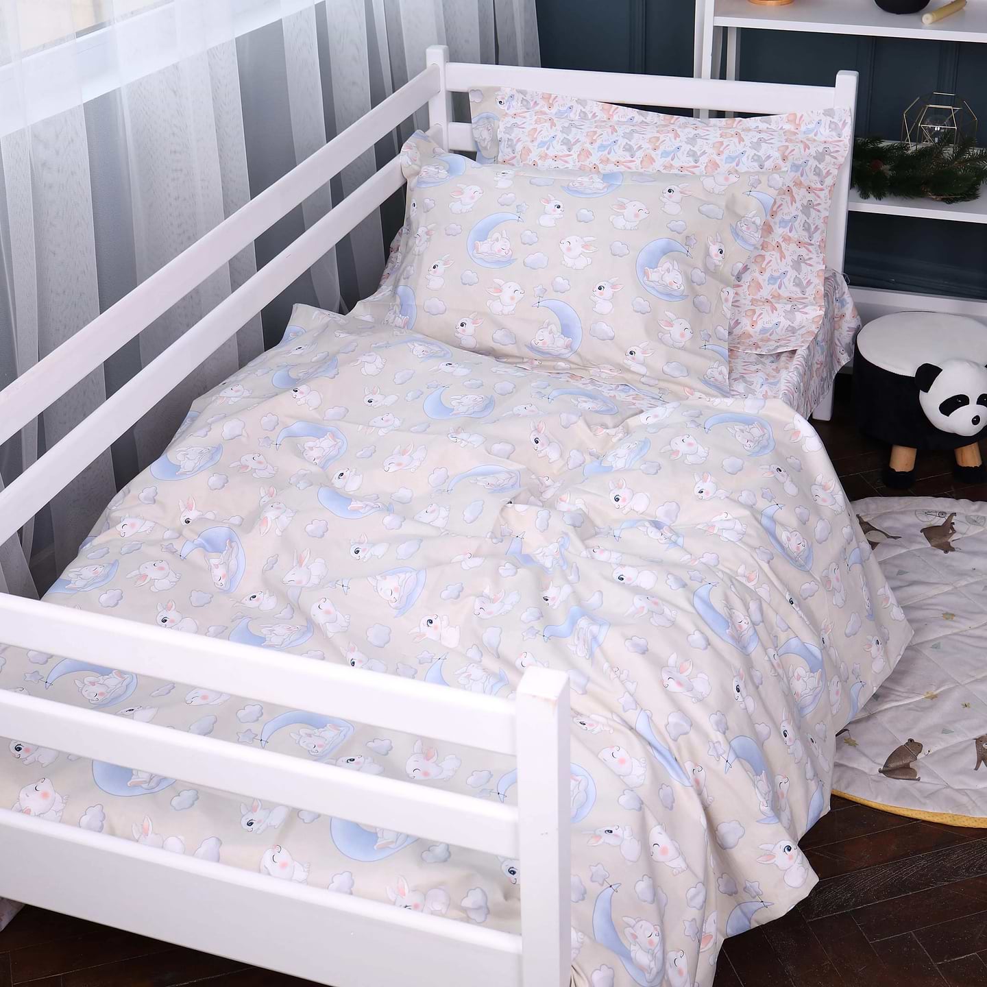 Комплект постільної білизни MirSon Poplin Line Kids 07 "Rabbits" 160х220 (2200009717925)