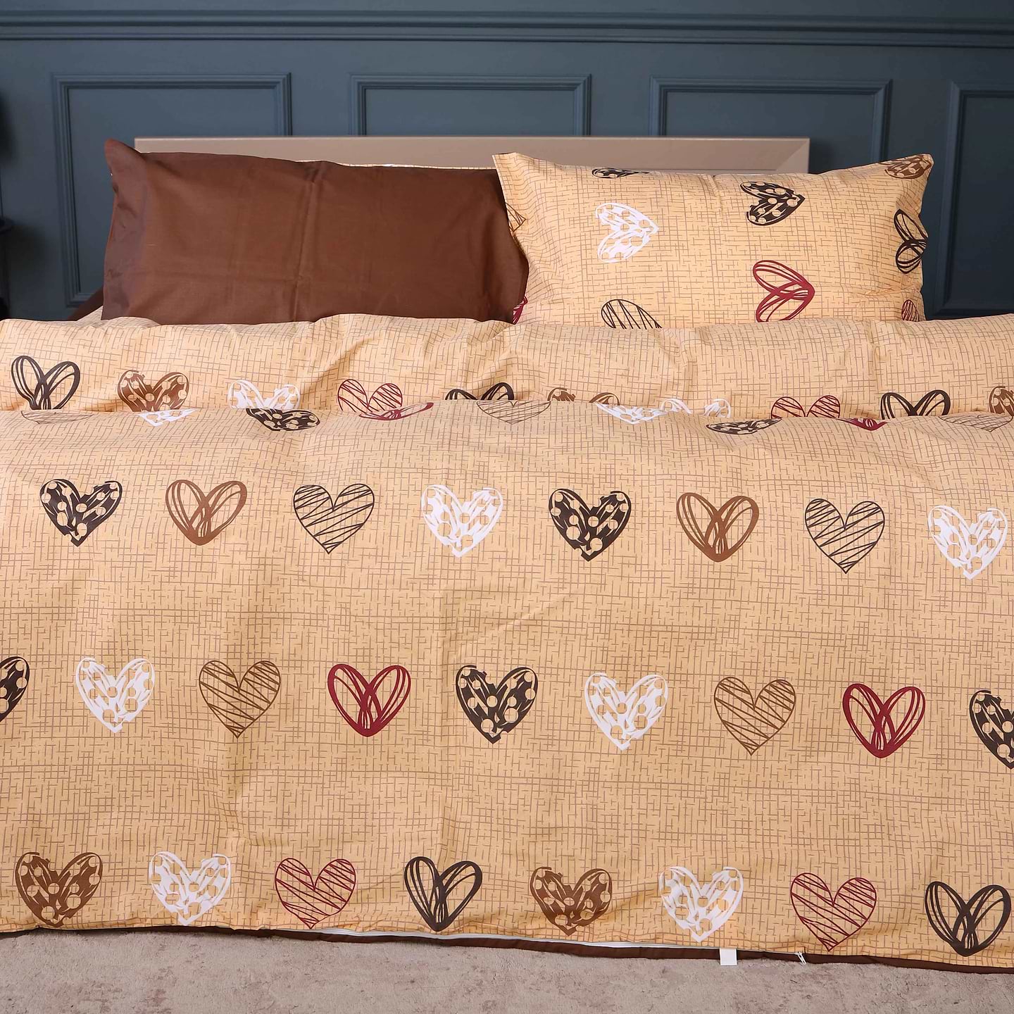 Комплект постельного белья MirSon Бязь 17-0705 Toffee Hearts 220х240 (2200010619737)