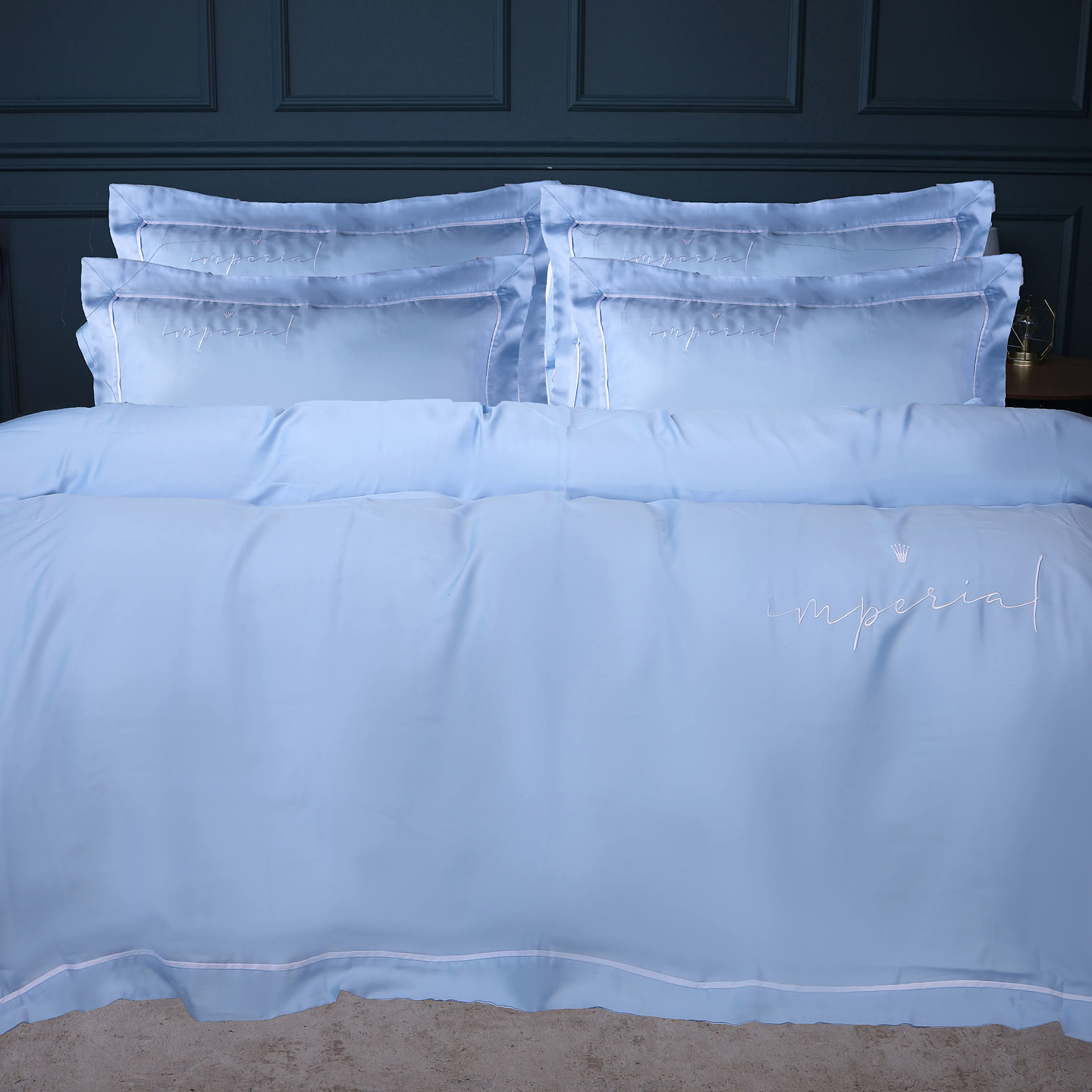 Комплект постельного белья MirSon 160х220 см Imperial Tencel №04 Blue (2200010754278)