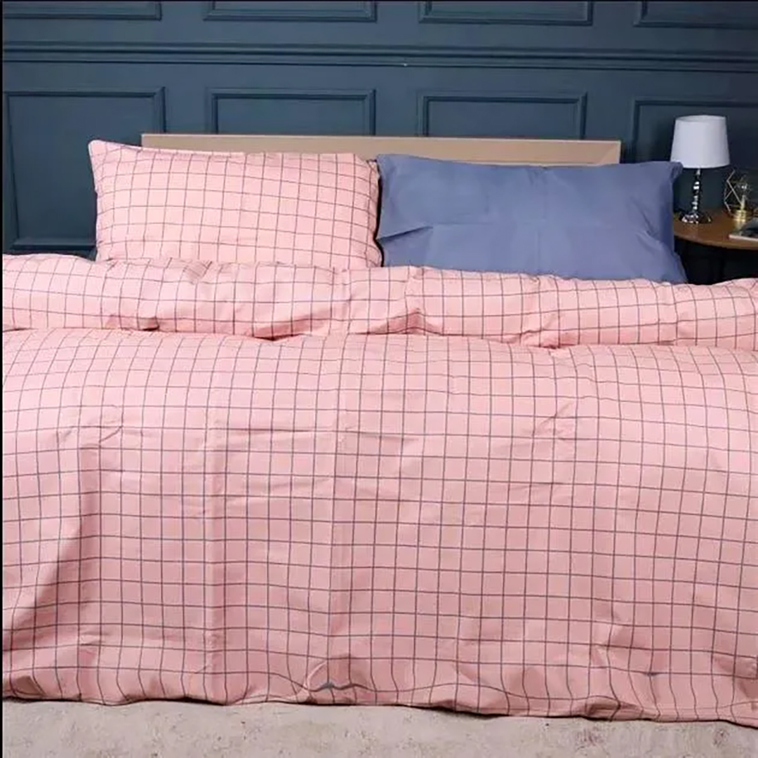 Комплект постельного белья детский MirSon Ranforce Elite 17-0731 Pink and Gray Plaid 110х140 (2200010823967)