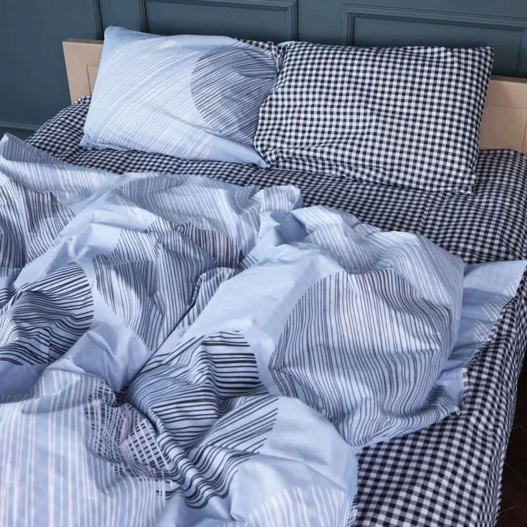 Комплект постельного белья MirSon Ranforce Elite 17-0748 Circles in Checks 220х240 (2200010847796)