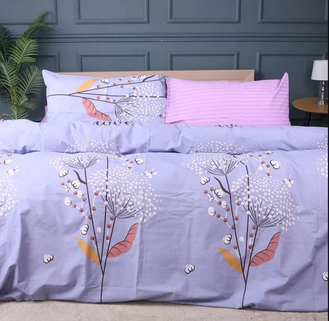 Комплект постельного белья MirSon Ranforce Elite 17-0760 Violet blossoms 160х220 (2200010936964)