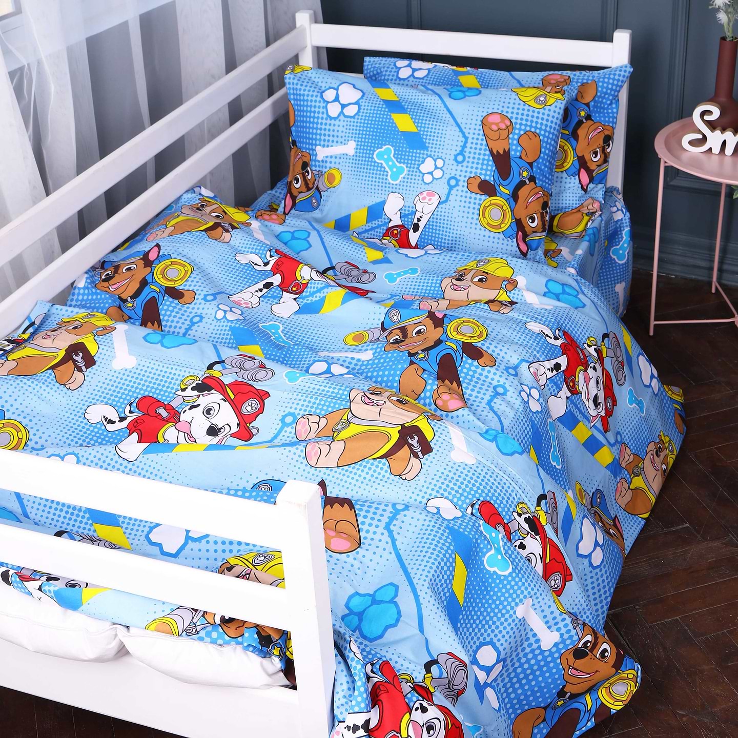 Комплект постільної білизни MirSon Бязь Kids Time 17-0780 Paw Patrol blue 160х220 (2200011258751)