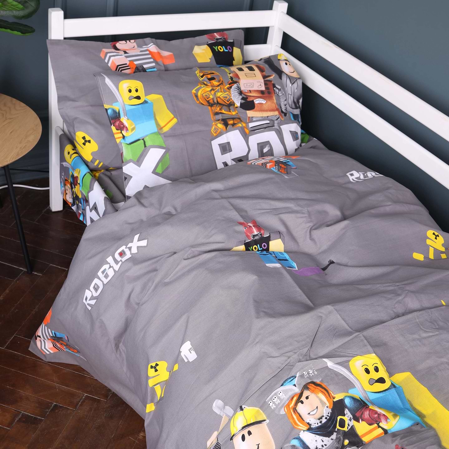 Комплект постільної білизни MirSon Бязь 17-0821 Roblox game gray 160х220 (2200011552248)