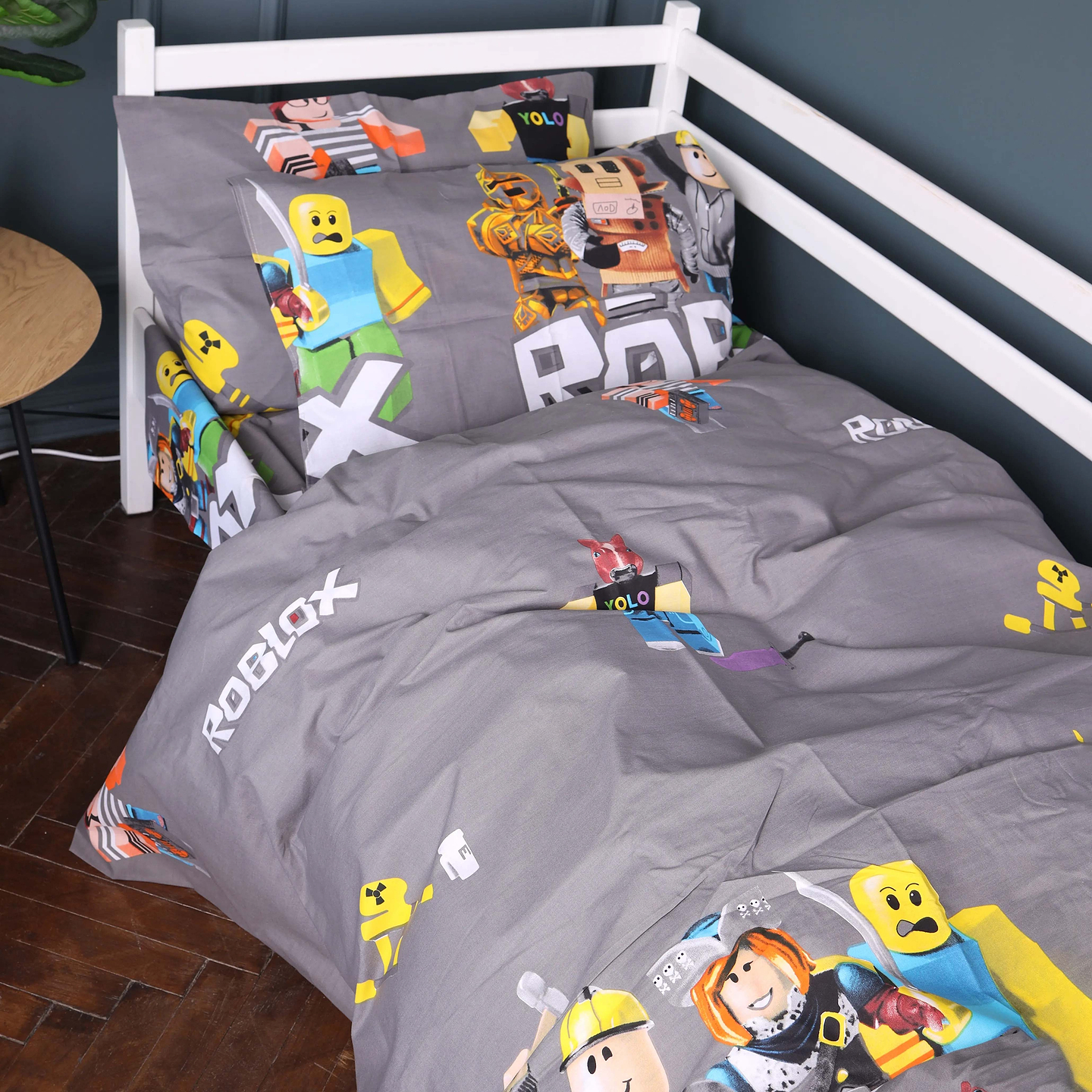 Комплект постільної білизни MirSon Ranforce Elite 17-0821 Roblox game gray 160х220 (2200011552743)