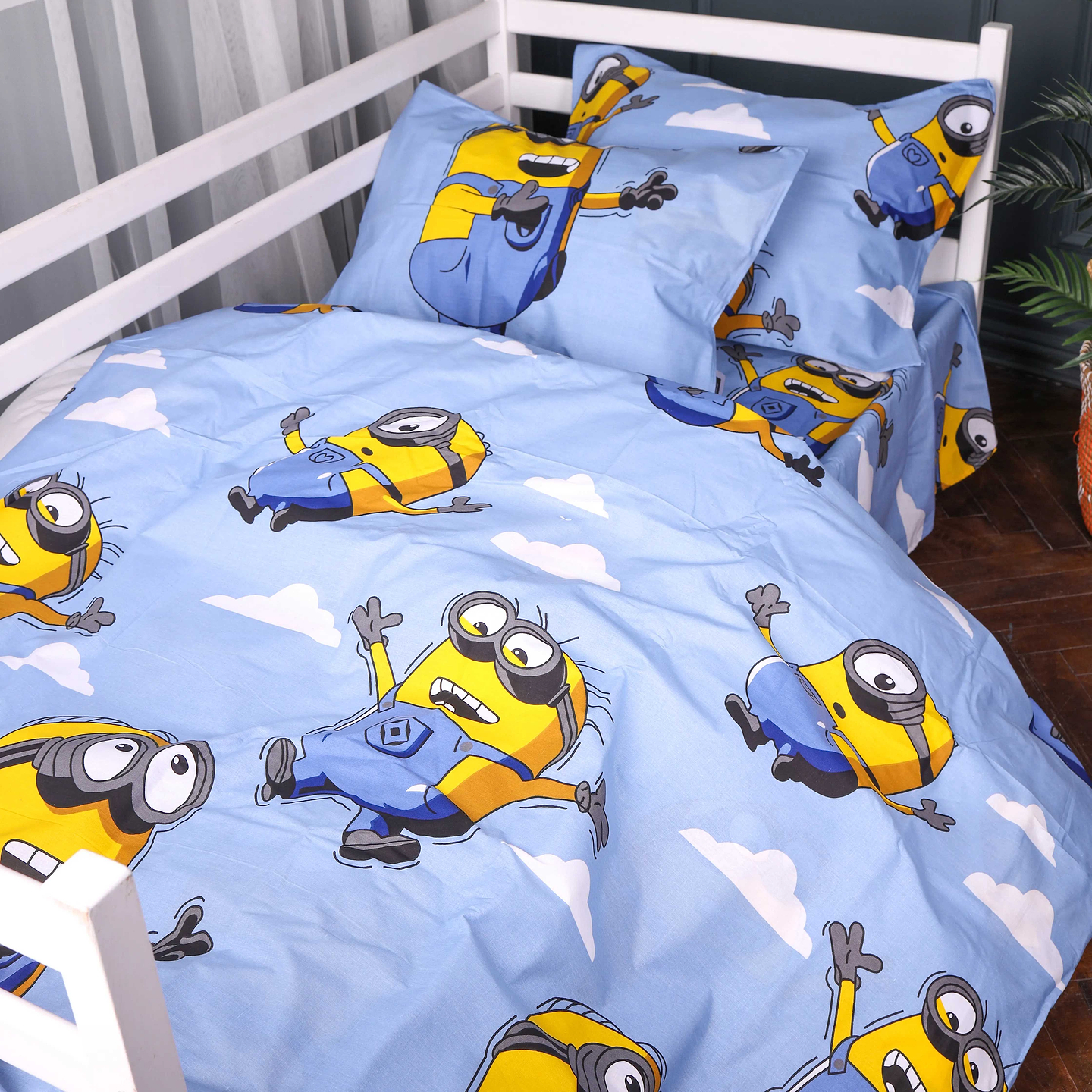 Комплект постільної білизни MirSon 160х220 см 17-0900 Minions Happy Бязь (2200012396650)
