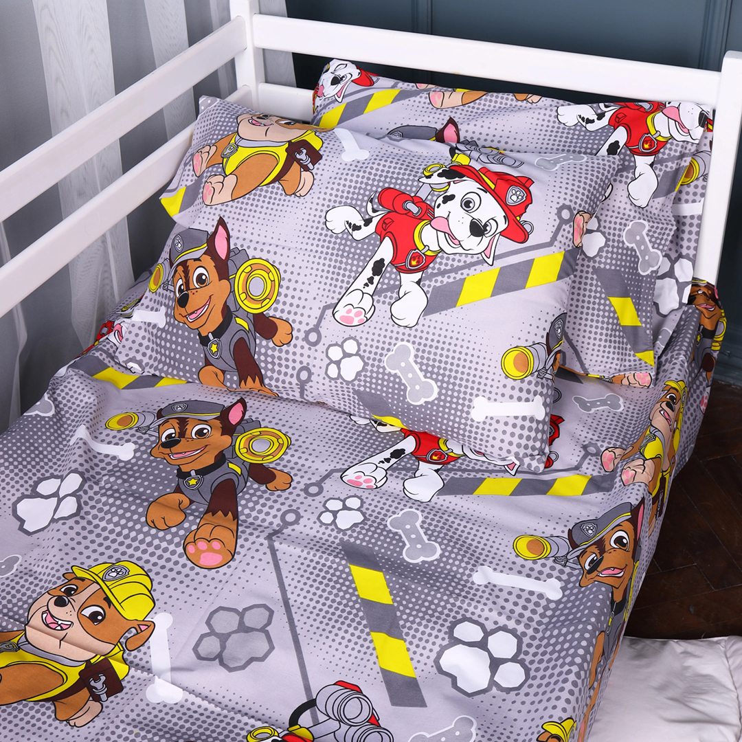 Простынь двуспальная MirSon Бязь 17-0781 Paw Patrol gray 180x220 см (2200011259291)