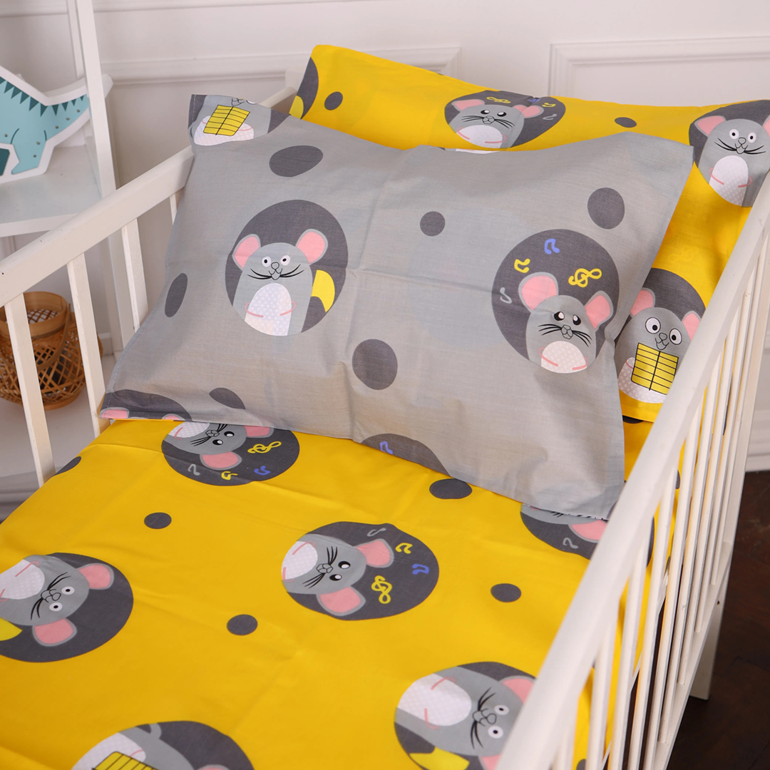 Простынь двуспальная MirSon Бязь 20-0029 Funny mice 180x220 см (2200010283747)