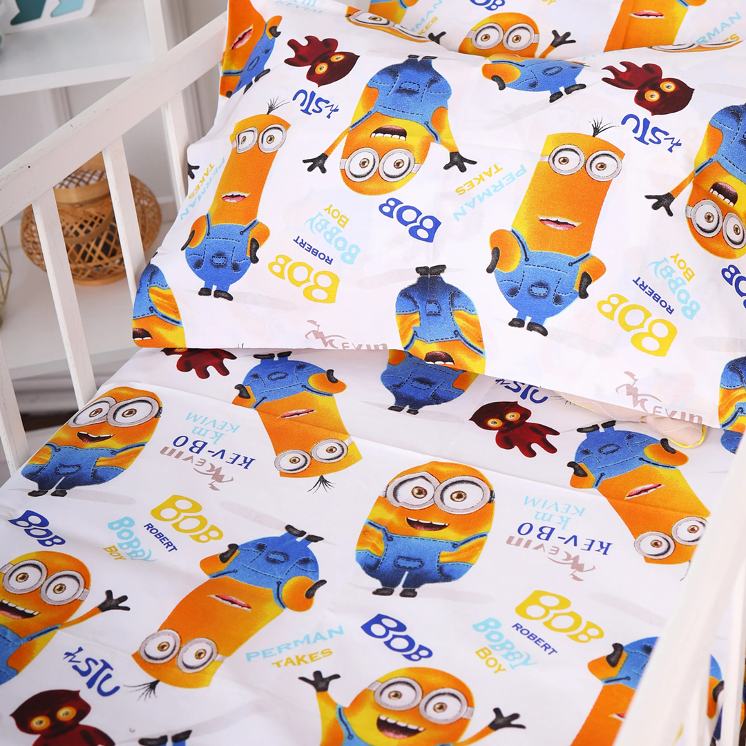 Простынь двуспальная MirSon Бязь 20-0036 Minions 180x220 см (2200010284232)