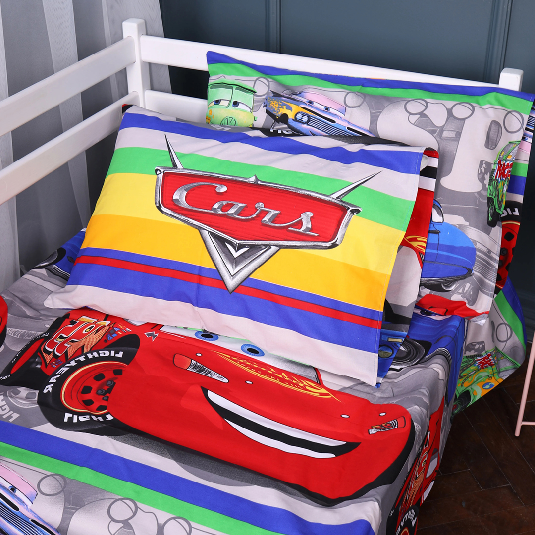Простынь двуспальная MirSon Бязь Kids Time 17-0779 McQueen's Racing Dreams gray 180x220 см (2200011258041)