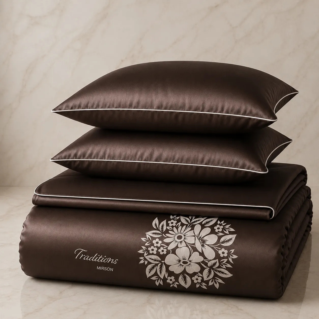 Комплект постельного белья MirSon ELIT 0211 Cacao "Traditions" 160х220 (2200010538311)
