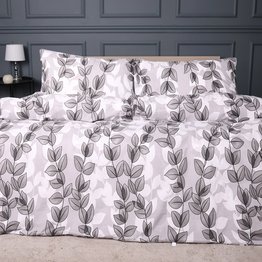Комплект постільної білизни MirSon Ranforce Elite 17-0695 Silver Foliage 160х220 (2200010452969)