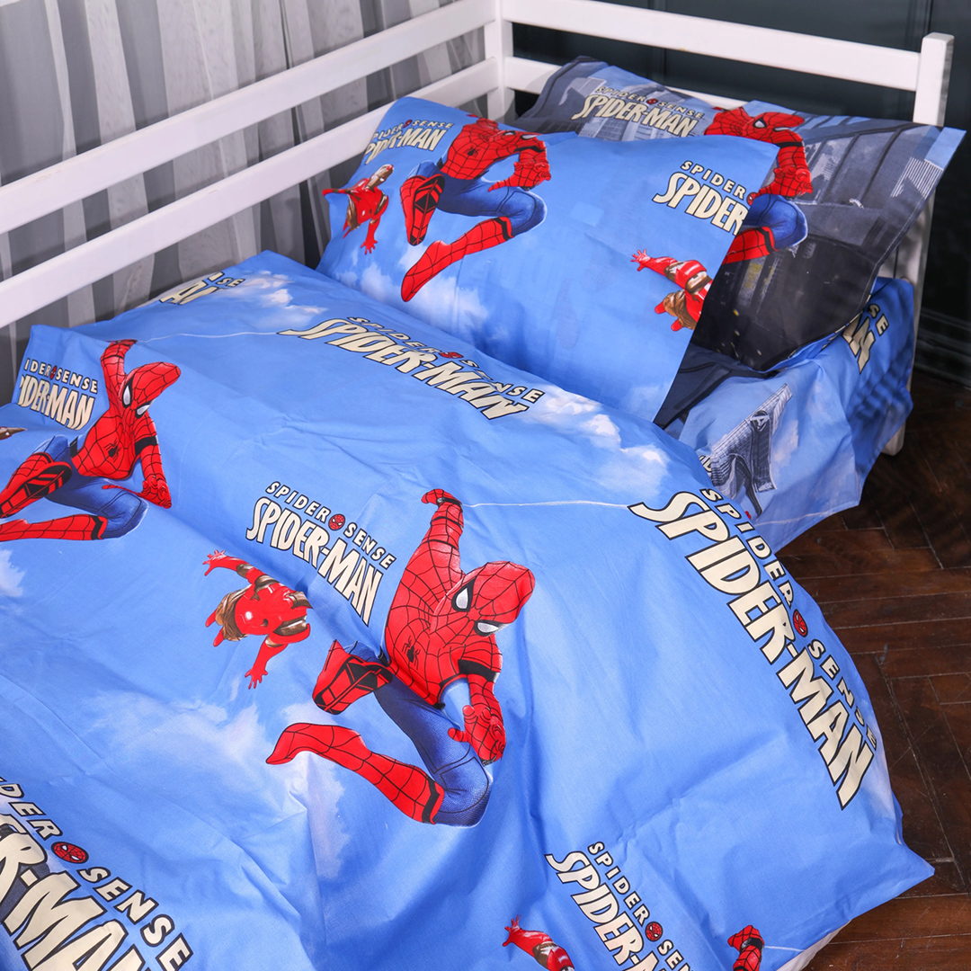 Комплект постільної білизни MirSon 175х210 см Kids Time 17-0891 Spider-Man City Wall Бязь (2200012390108)