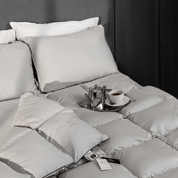 Фото - Одеяло зимнее двуспальное евро MirSon 100% пух Сатин-Премиум пуходержащий № 066 "Silver Cloud" 220х240 (2200009348693)