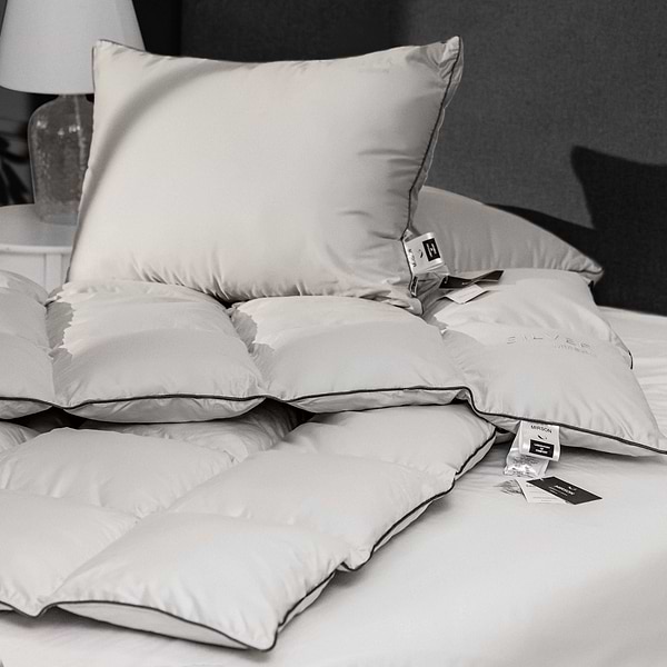 Фото - Одеяло зимнее двуспальное евро MirSon 100% пух Сатин-Премиум пуходержащий № 066 "Silver Cloud" 220х240 (2200009348693)