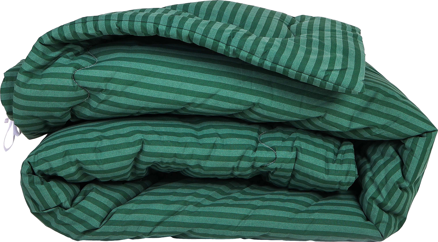 Ковдра зимова двоспальна євро MirSon антиалергенна №126 Сolor Fun Line 17-0612 Stripe Emerald Tencel 220х240 + нав. 2 шт. (2200010852806)