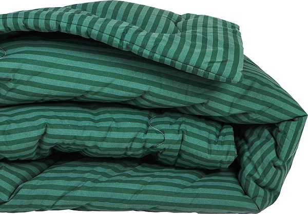 Фото - Ковдра зимова полуторна MirSon Шовкова №141 Сolor Fun Line 17-0612 Stripe Emerald Silk 140х205 см +нав 2 шт. (2200010860573)