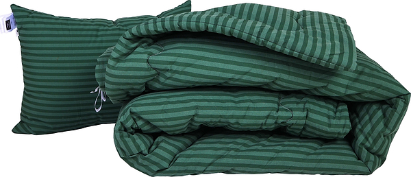 Фото - Одеяло демисезонное двуспальное MirSon антиаллергенное №125 Сolor Fun Line 17-0612 Stripe Emerald Tencel 172х205 + нав. 2 шт. (2200010852431)