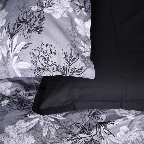 Фото - Комплект постільної білизни MirSon 143х210 см 00-8 Black Flowers Поплін (2200009707834)