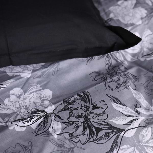 Фото - Комплект постільної білизни MirSon 143х210 см 00-8 Black Flowers Поплін (2200009707834)