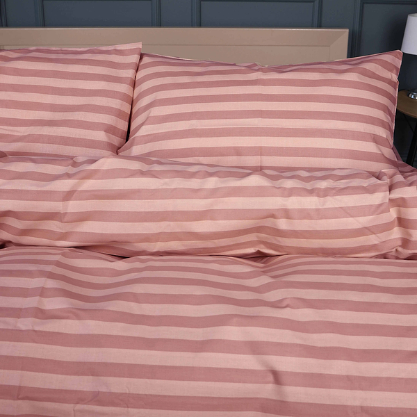 Фото - Комплект постільної білизни MirSon King Size 220х240 см 17-0773 Nude stripes Бязь (2200011152608)