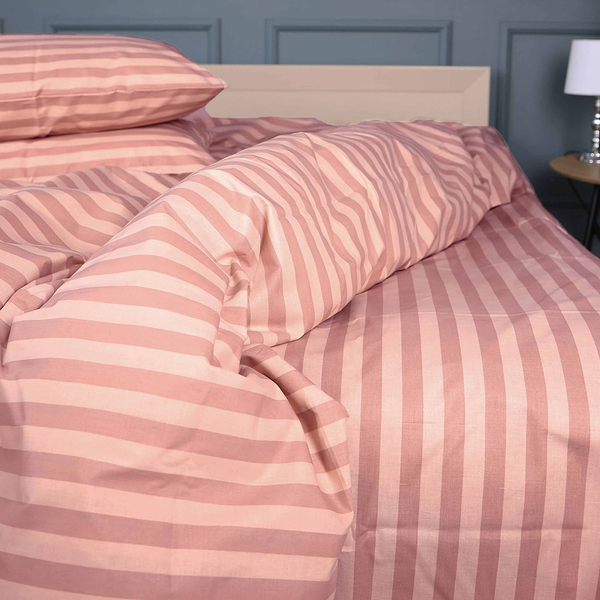 Фото - Комплект постільної білизни MirSon King Size 220х240 см 17-0773 Nude stripes Бязь (2200011152608)