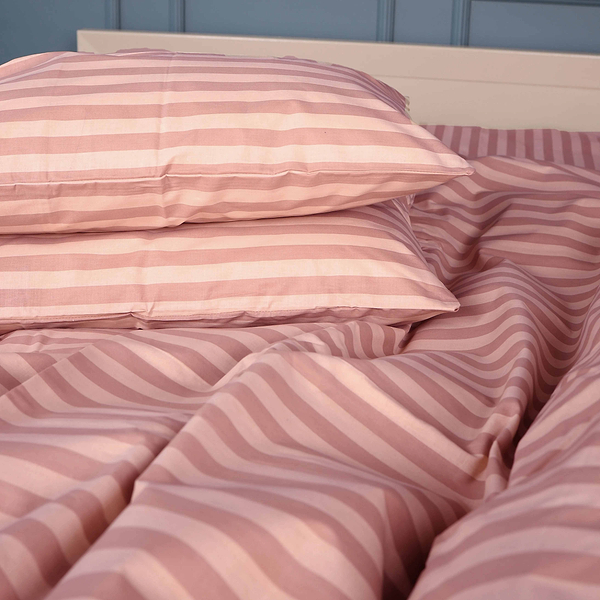 Фото - Комплект постільної білизни MirSon King Size 220х240 см 17-0773 Nude stripes Бязь (2200011152608)