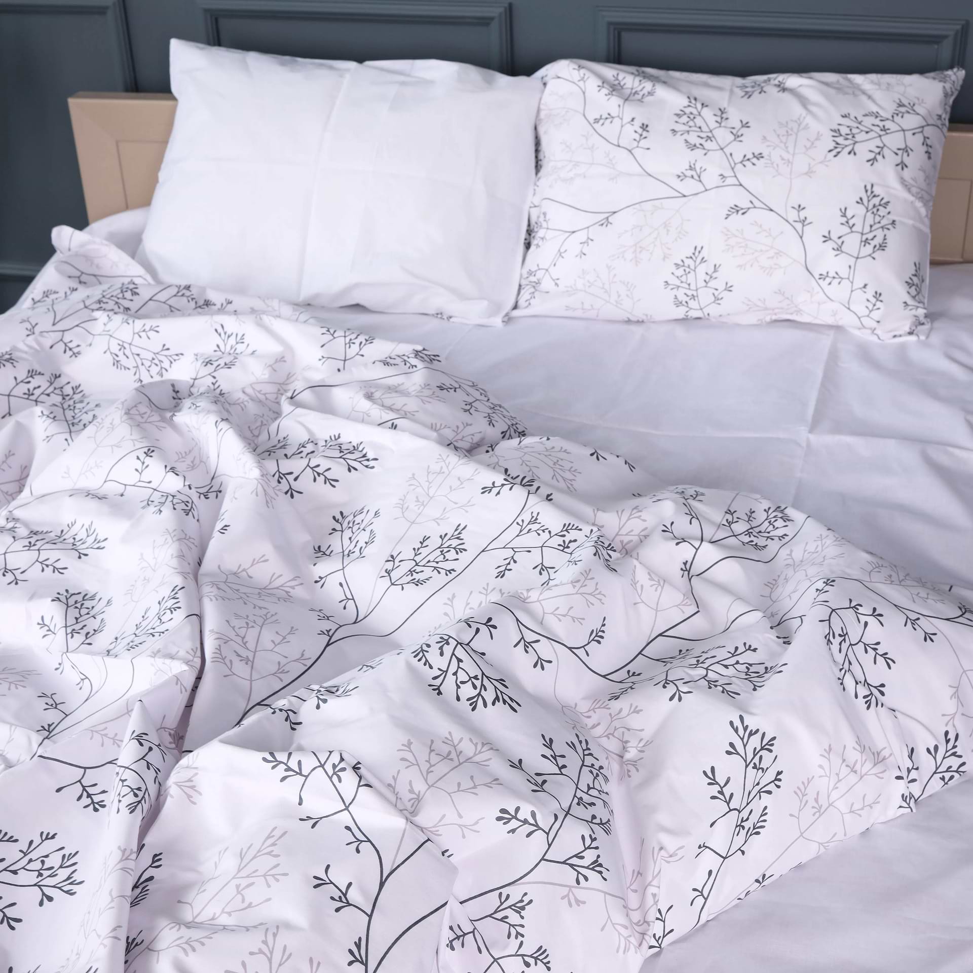 Комплект постільної білизни MirSon 143х210 см 17-0812 Twigs of Spring Бязь (2200011494944)