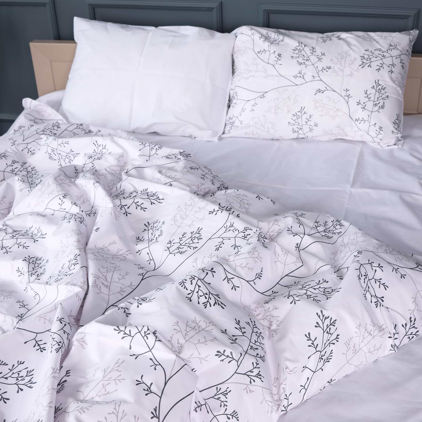 Комплект постельного белья MirSon King Size 220х240 см 17-0812 Twigs of Spring Бязь (2200011495019)