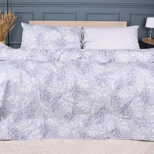 Фото - Комплект постільної білизни MirSon King Size 220х240 см 17-0813 Twigs of Spring Gray Ranforce Elite (2200011495767)