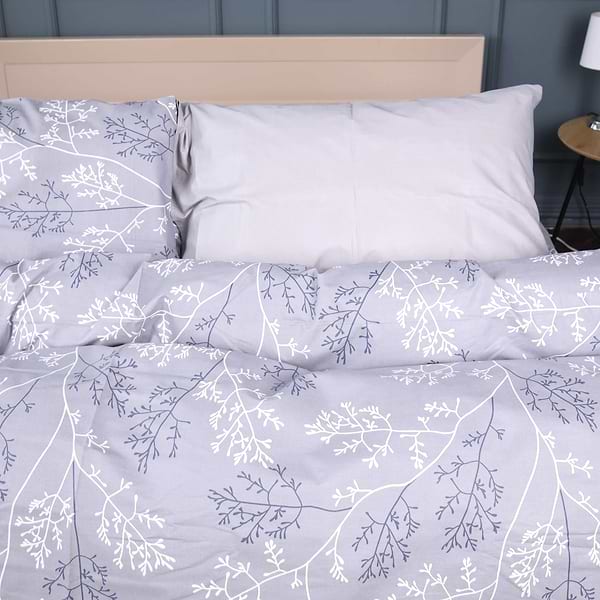 Фото - Комплект постільної білизни MirSon King Size 220х240 см 17-0813 Twigs of Spring Gray Ranforce Elite (2200011495767)