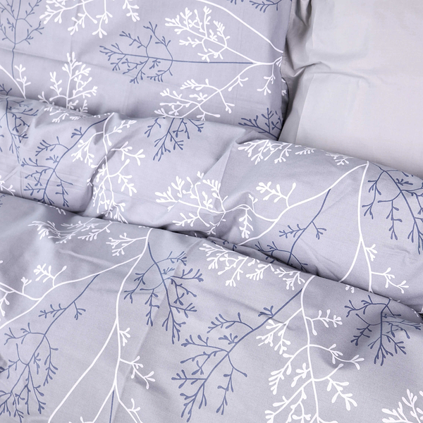 Фото - Комплект постельного белья MirSon 143х210 см 17-0813 Twigs of Spring Gray Бязь (2200011495446)
